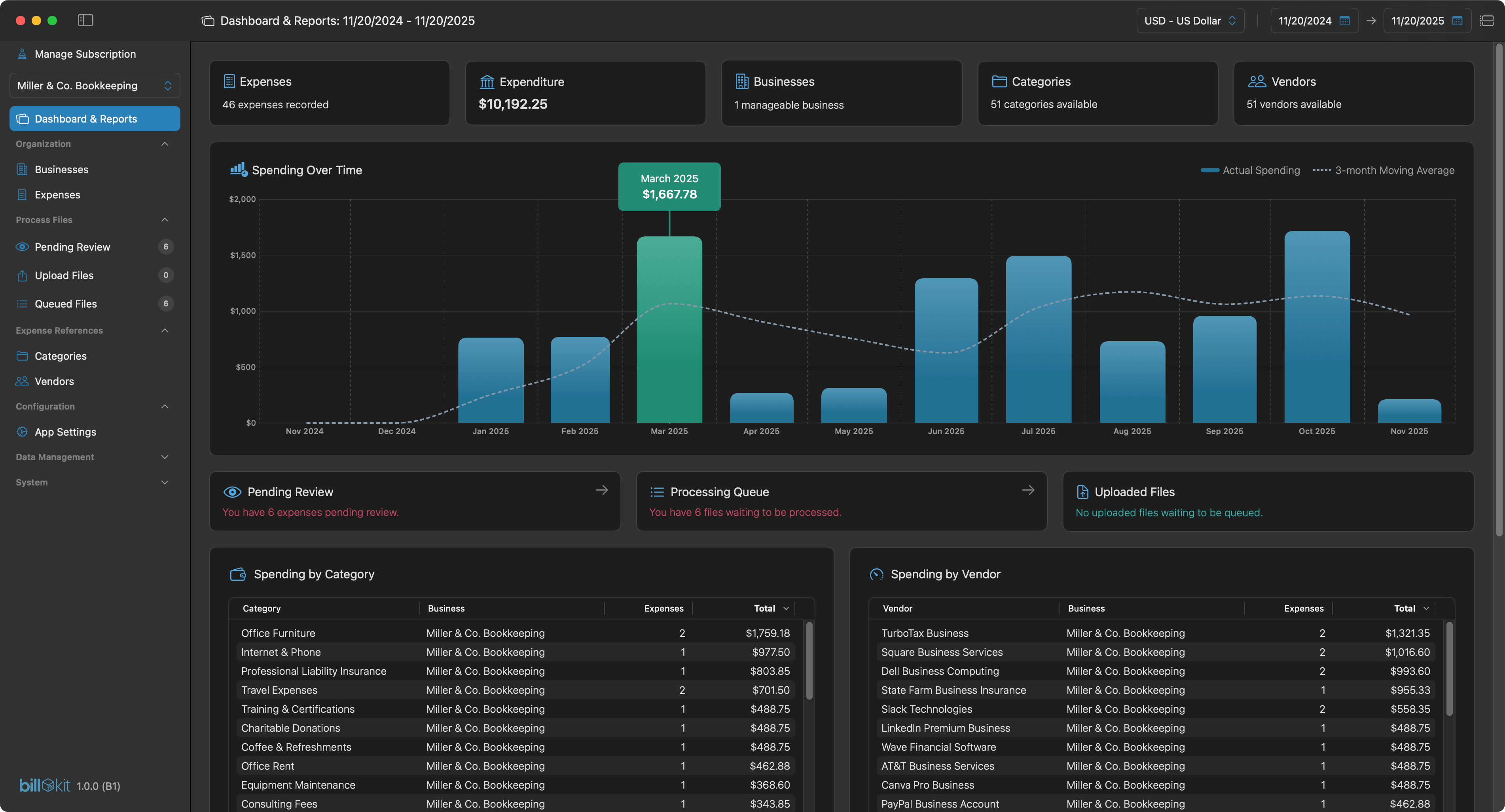 BillKit Main Dashboard