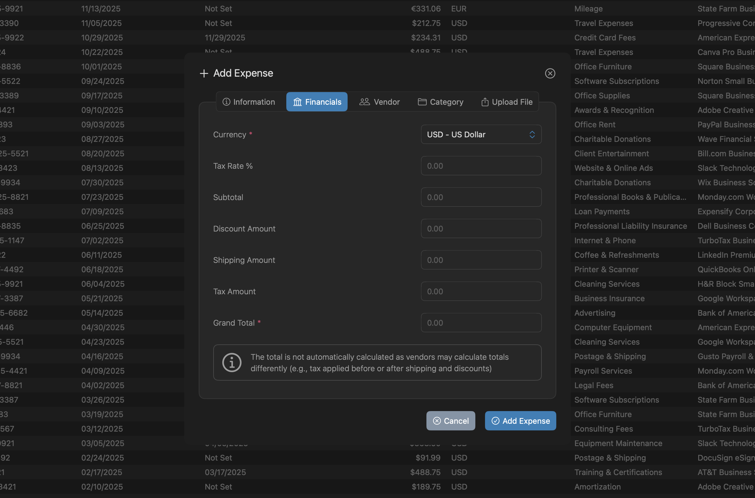 Screenshot for billkit