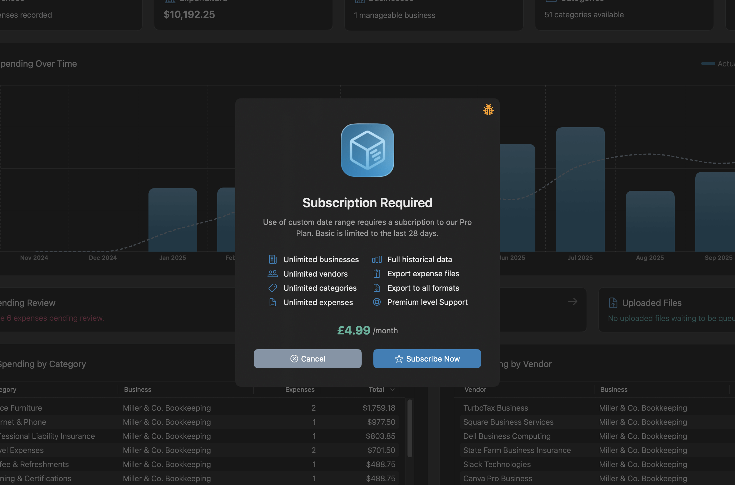 BillKit Upgrade panel